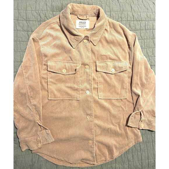 Ashley by 26 International Corduroy Long Sleeve Button Up Shacket Size Medium - Picture 1 of 5